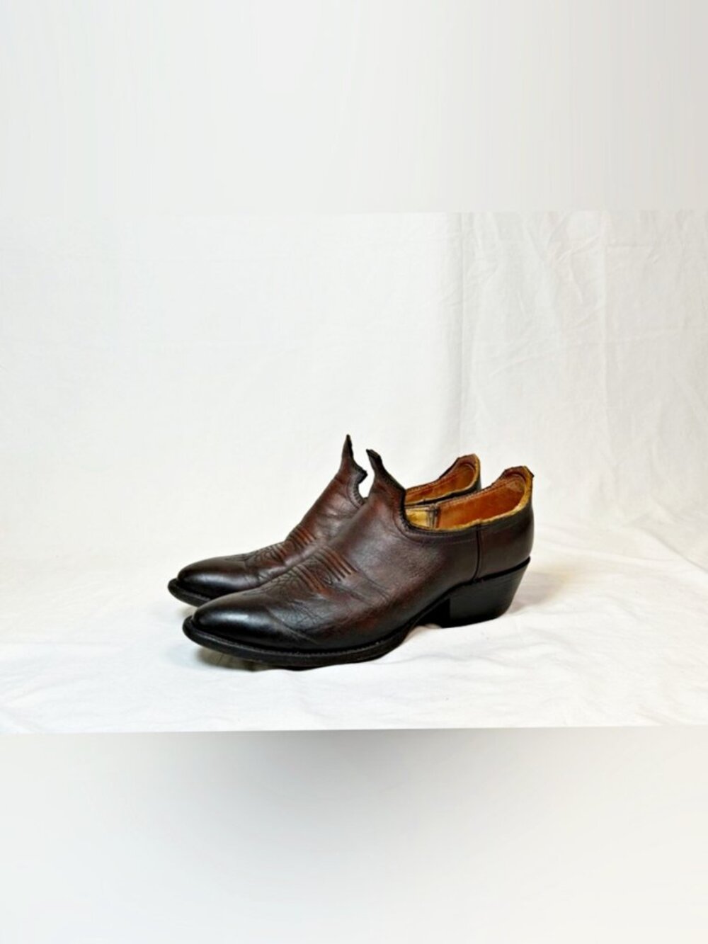 Vintage Justin Womens Brown Leather Western Shooties Ankle Boots~10~